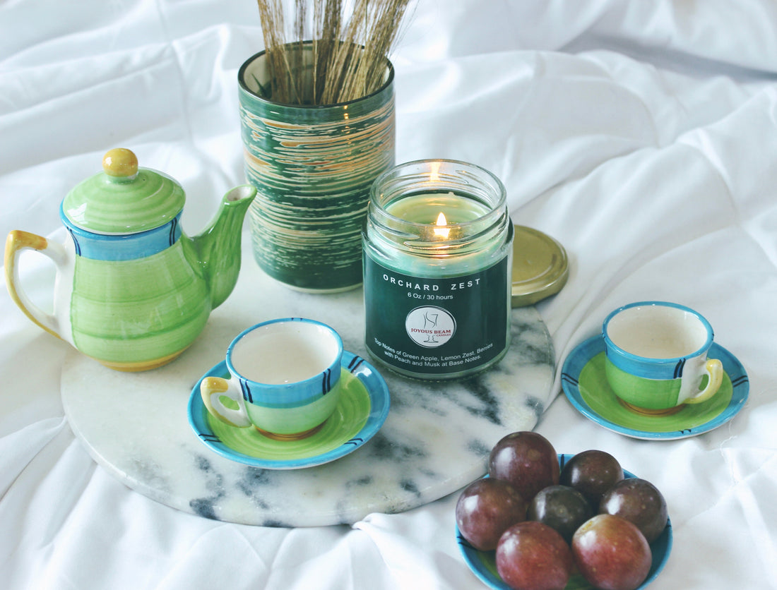 green fregrance candles