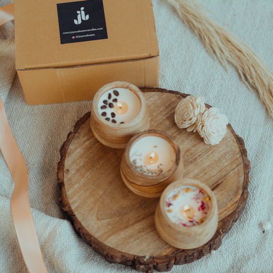 Wooden candles pack
