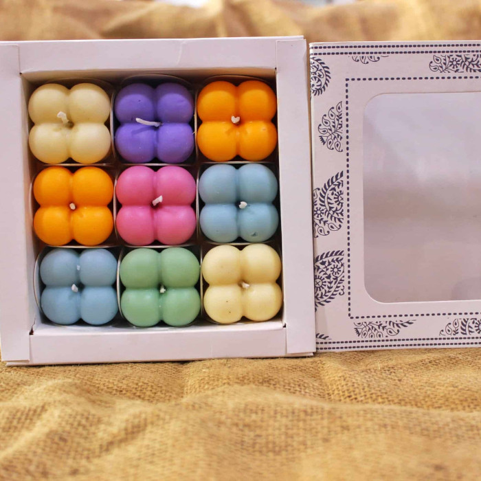 Colourful bubble candles