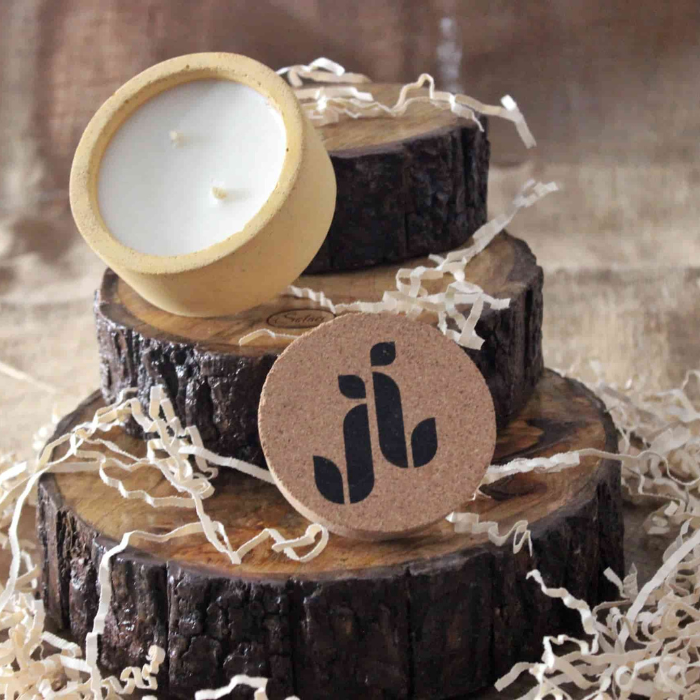 Yellow concrete candle