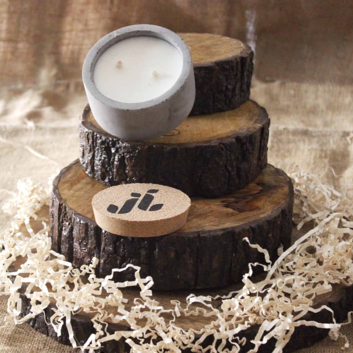 Concrete candle for home decor
