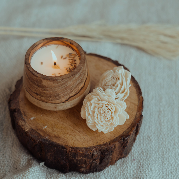 lavender wooden bowl