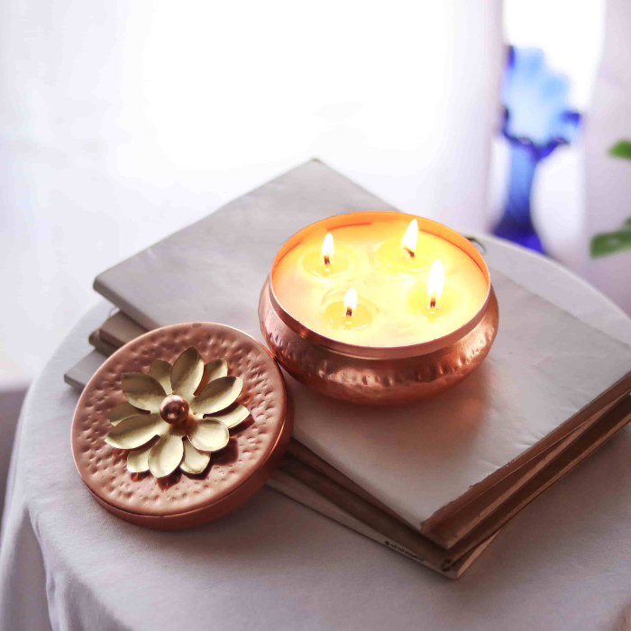 Rose gold candle