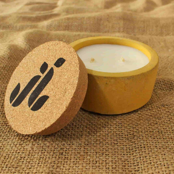 Concrete candle for home decor