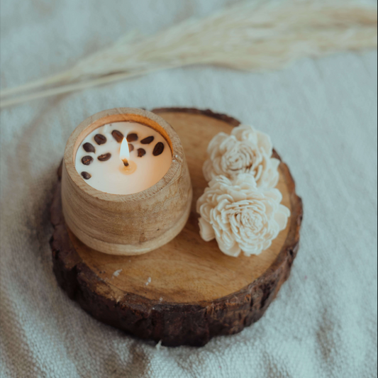 Coffee wooden bowl